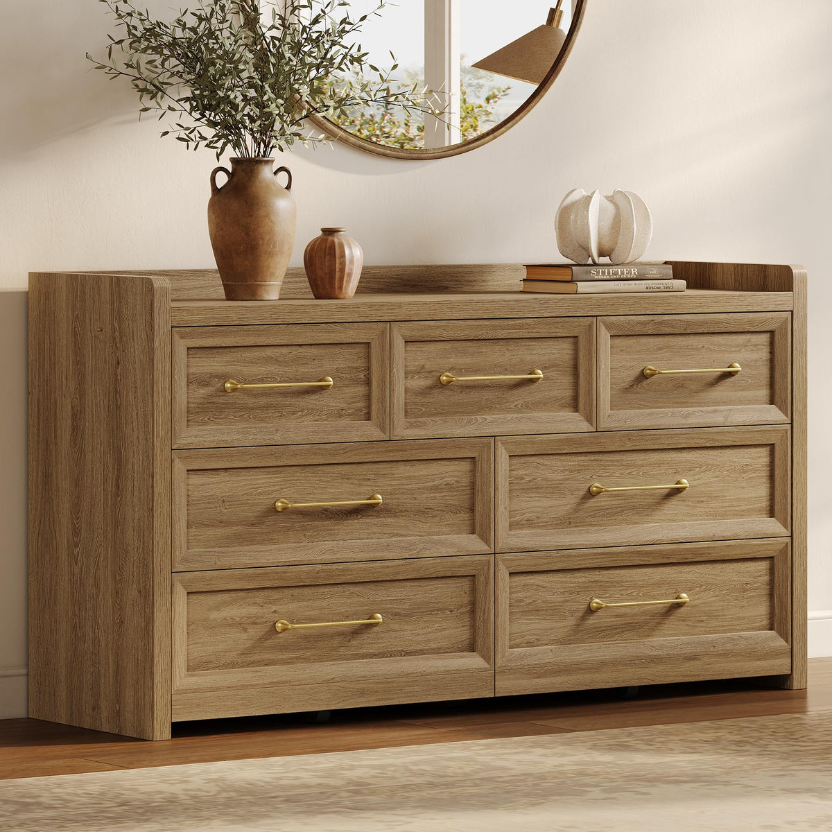 Wide 7-Drawer Bedroom Dresser