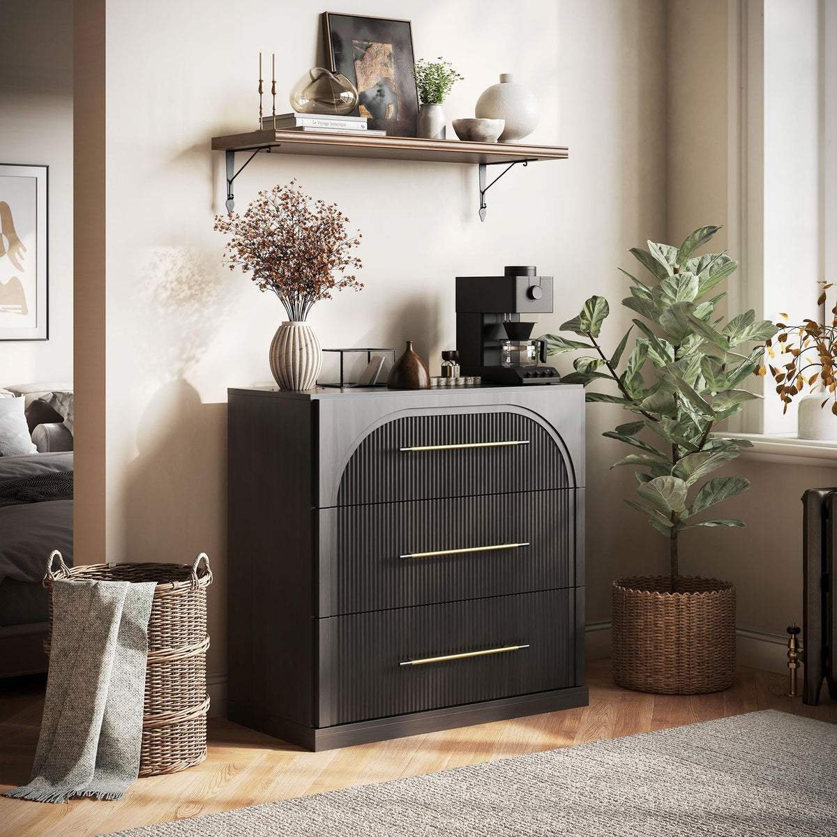 65-Inch Fluted Buffet Cabinet