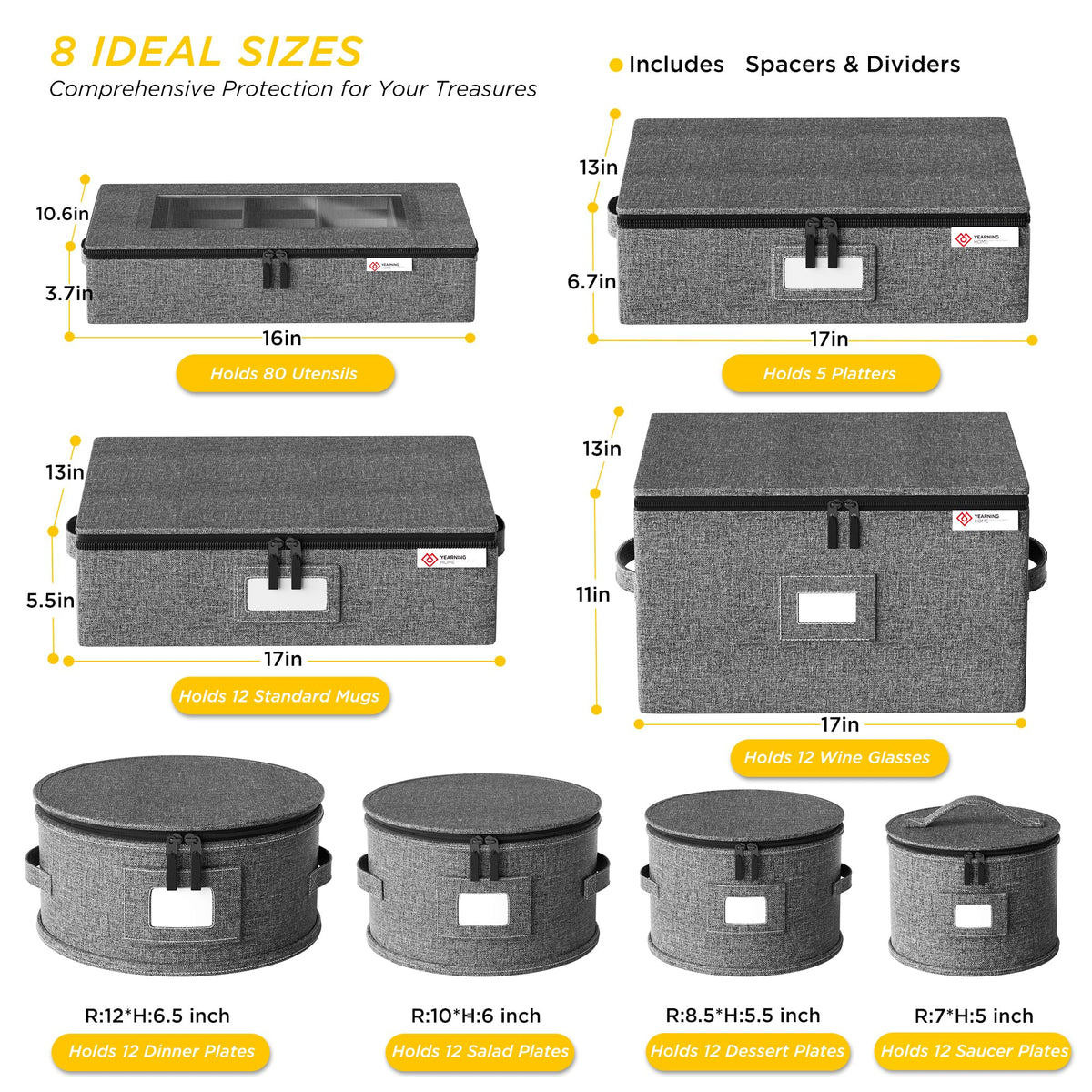 8-Piece Dinnerware Storage Set