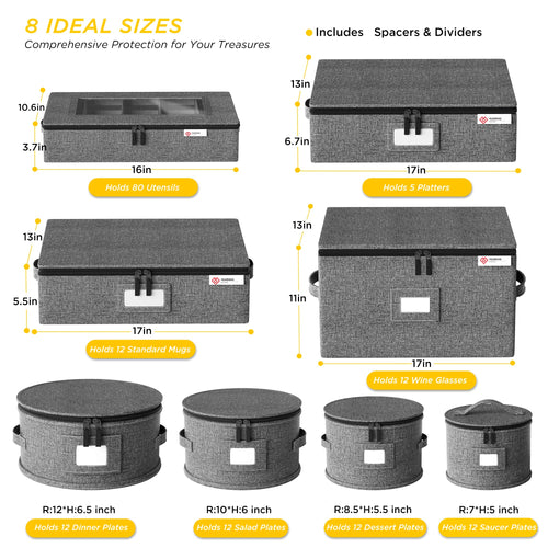 8-Piece Dinnerware Storage Set